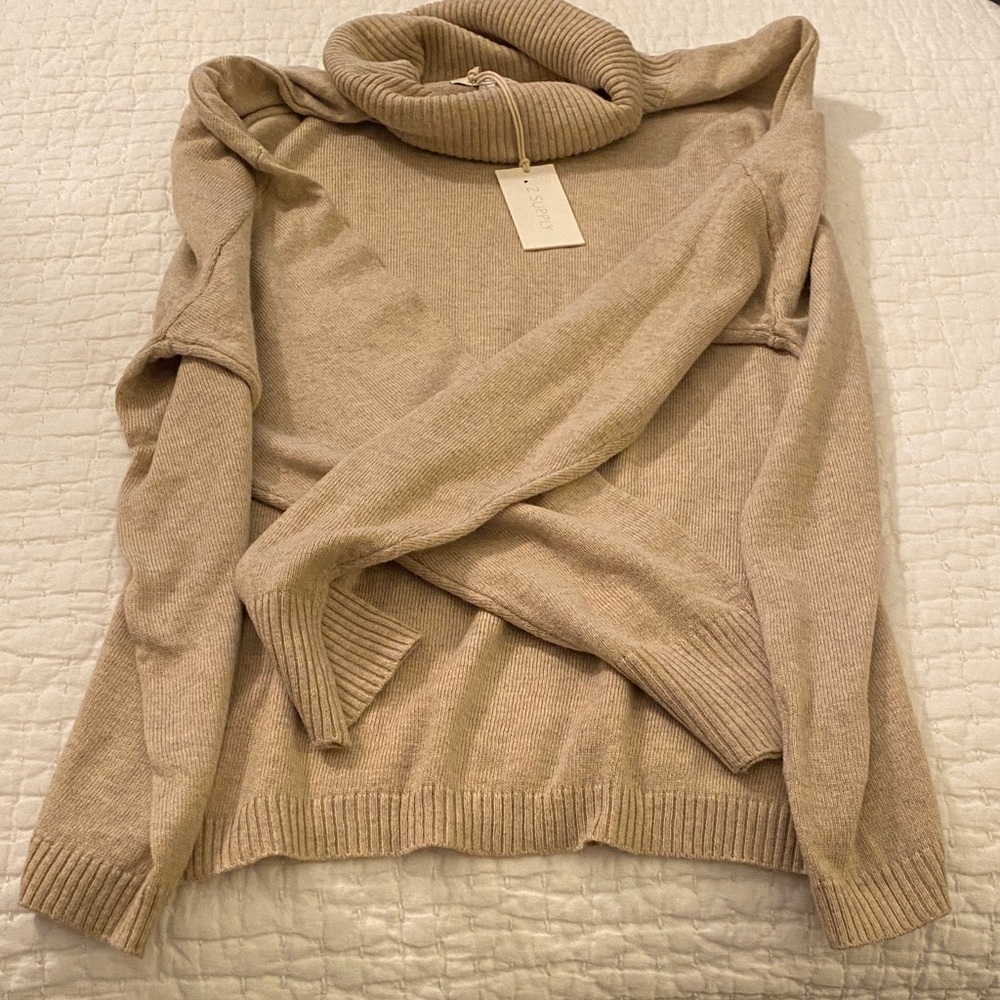 Z Supply Classic Tan Turtleneck Sweater